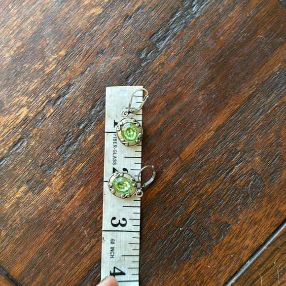 Sterling silver and green peridot French wire earrings from Sundance - Picture 6 of 7